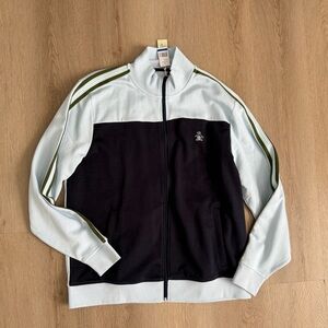 Original Penguin Black and Light Blue Track Jacket with Olive Stripes XL